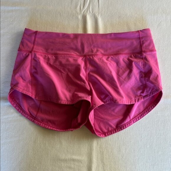 GENUINE LULULEMON 4 WAY STRETCH SPEED SHORTS PINK SIZE 2 - Picture 2 of 4